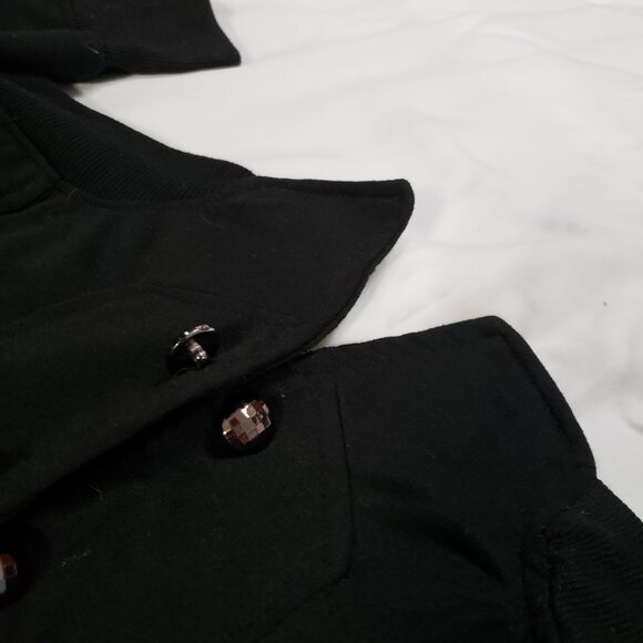 Y2K Black Military Victorian Steampunk open front cardigan Jacket - Picture 4 of 7